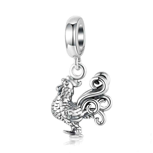 Jzora Classic Rooster Animal Sterling Silver Charm