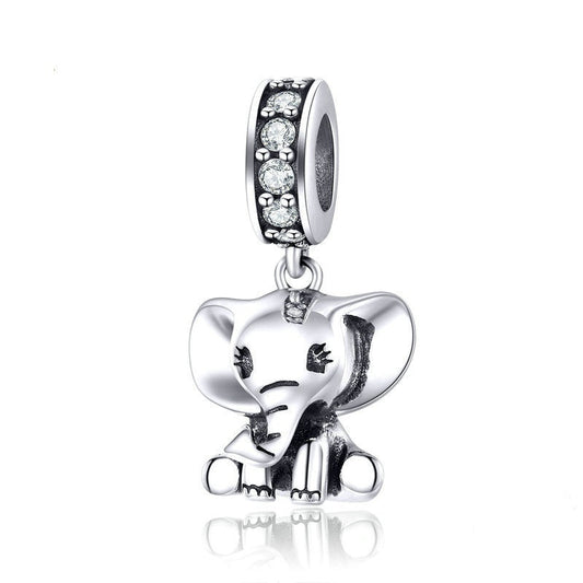 Jzora Cute Animal Elephant Sterling Silver Charm