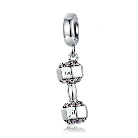 Jzora Fashion Retro Sports Dumbbell Sterling Silver Charm