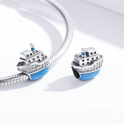 Jzora Blue Ocean Luxury Yacht Sterling Silver Charm