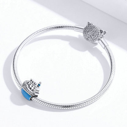 Jzora Blue Ocean Luxury Yacht Sterling Silver Charm