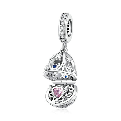 Jzora Stylish Easter Egg Openable Sterling Silver Charm