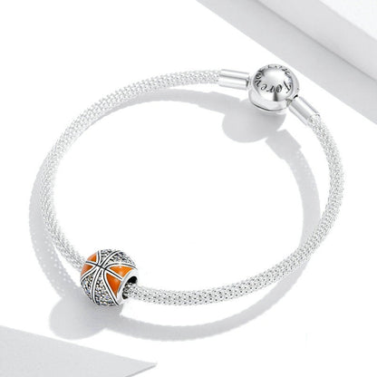 Jzora Simple Sport Basketball Sterling Silver Charm