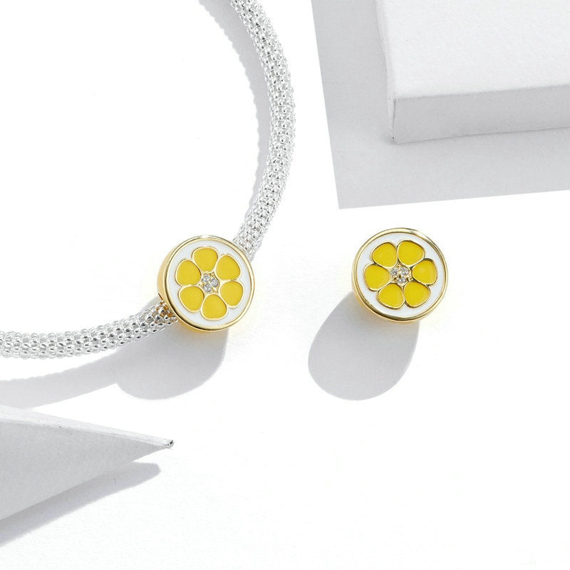 Jzora Summer Fresh Fruit Lemon Sterling Silver Charm