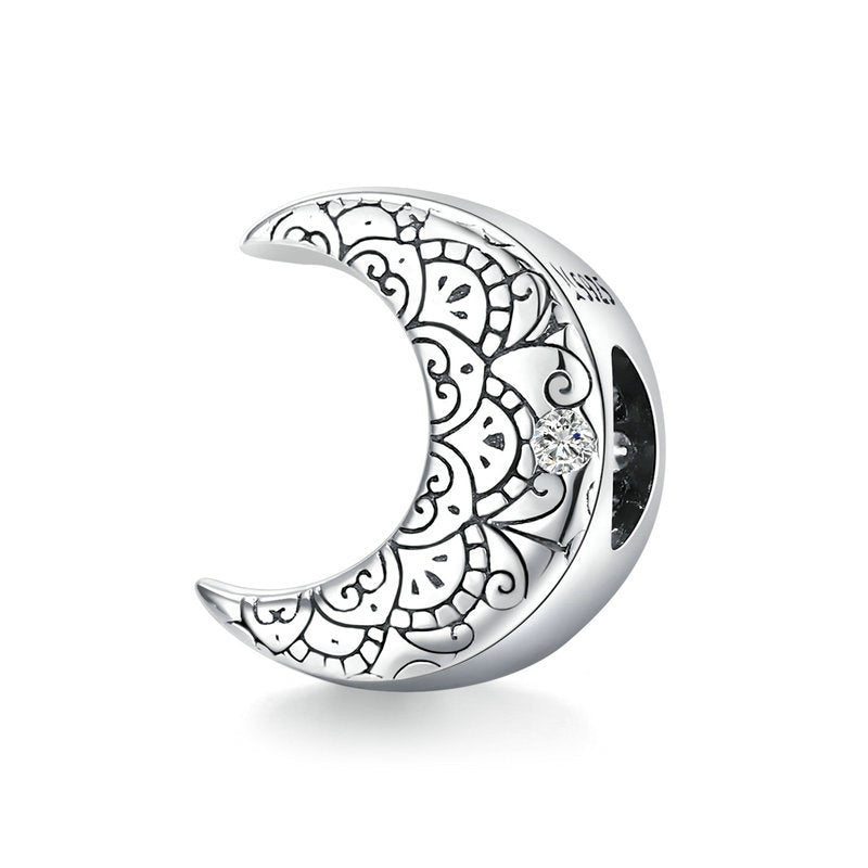 Jzora Vine Vintage Moon Sterling Silver Charm