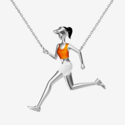 Jzora handmade Marathon running villain sterling silver necklace