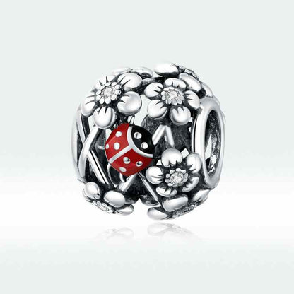 Jzora Fashion Seven Star Ladybug Garden Genie Sterling Silver Charm