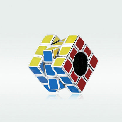 Jzora Colourful Energetic Rubik's Cube Sterling Silver Charm