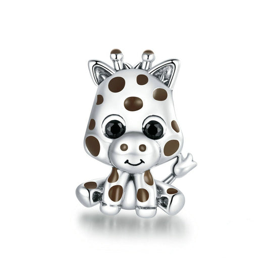 Jzora Cute Animal Giraffe Sterling Silver Charm