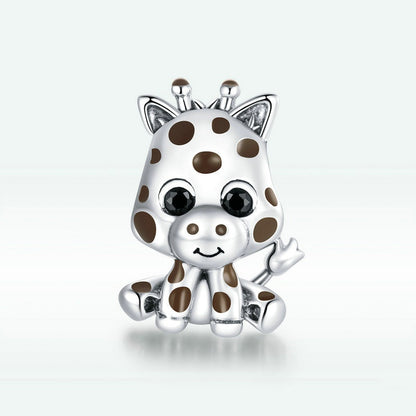 Jzora Cute Animal Giraffe Sterling Silver Charm