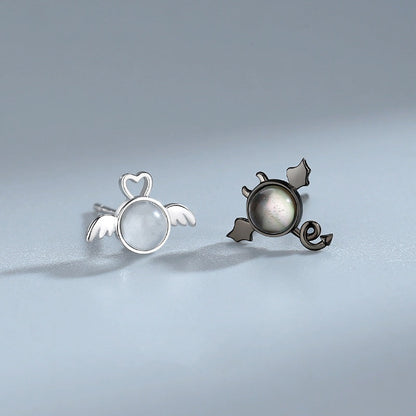 Jzora handmade angel devil sterling silver earrings