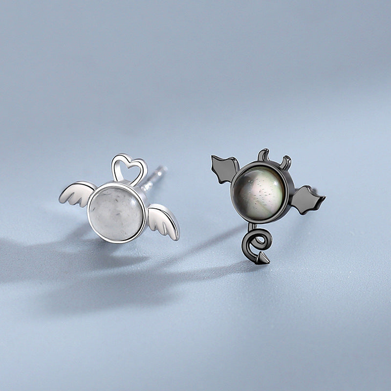Jzora handmade angel devil sterling silver earrings