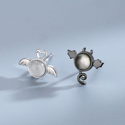 Jzora handmade angel devil sterling silver earrings