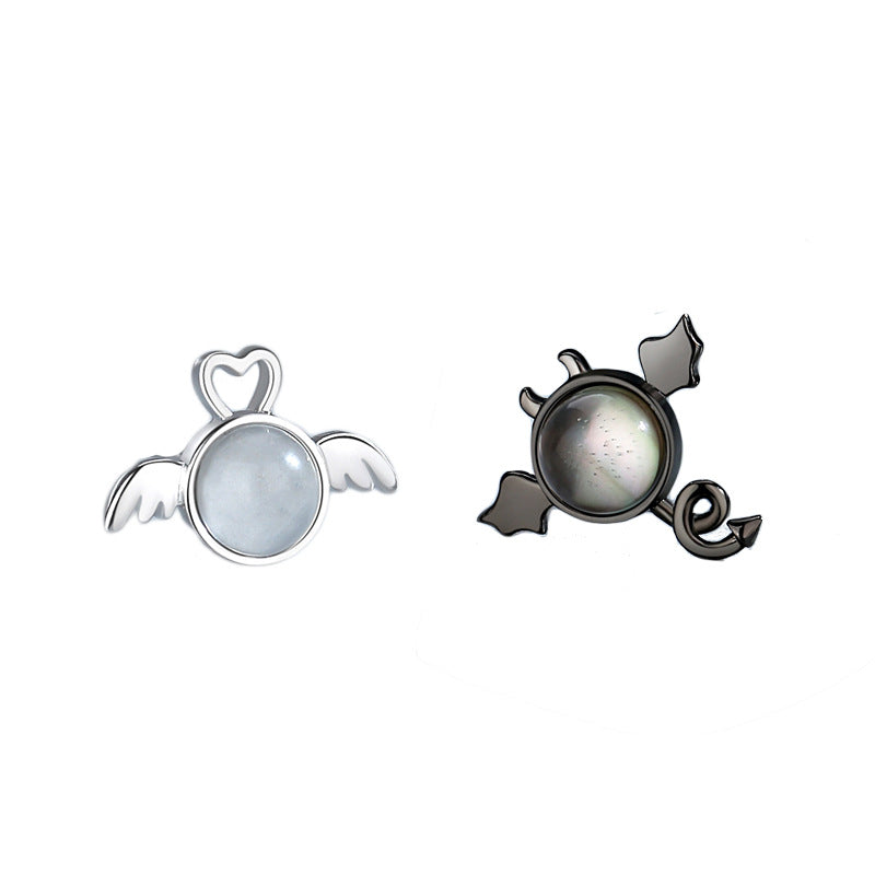 Jzora handmade angel devil sterling silver earrings