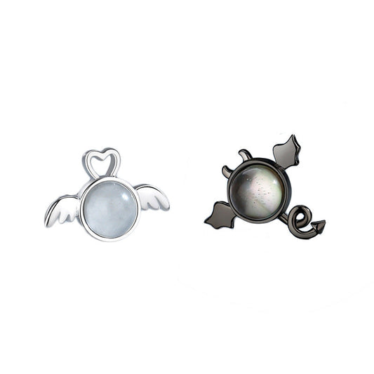 Jzora handmade angel devil sterling silver earrings