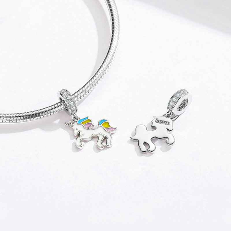 Jzora handmade fantasy Unicorn sterling silver charms