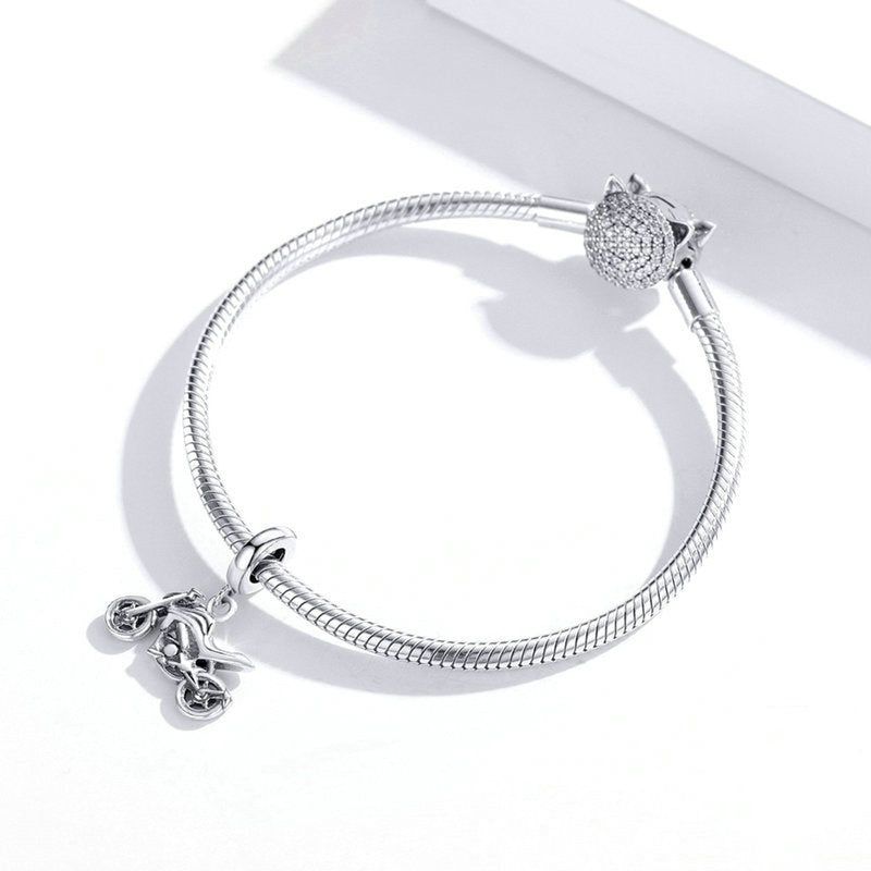 Jzora Cool Sport Motorbike Sterling Silver Charm