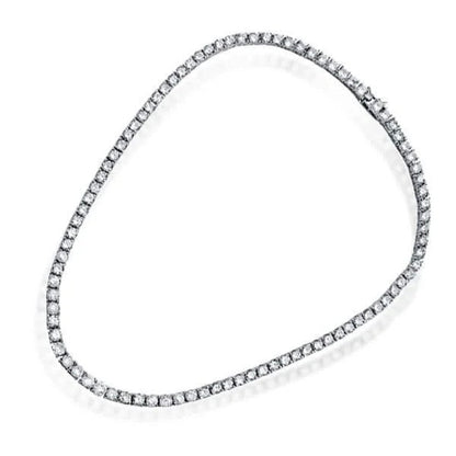 Jzora round cut sterling silver diamond handmade necklace