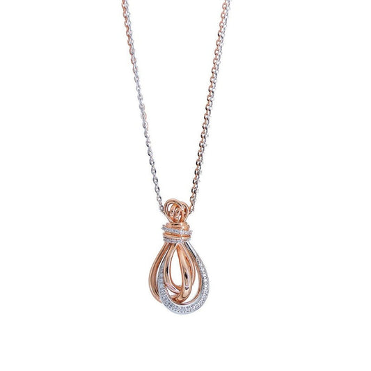 Jzora handmade rose gold vintage sterling silver necklace