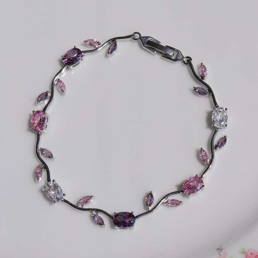 Jzora handmade tulip garden sterling silver bracelet
