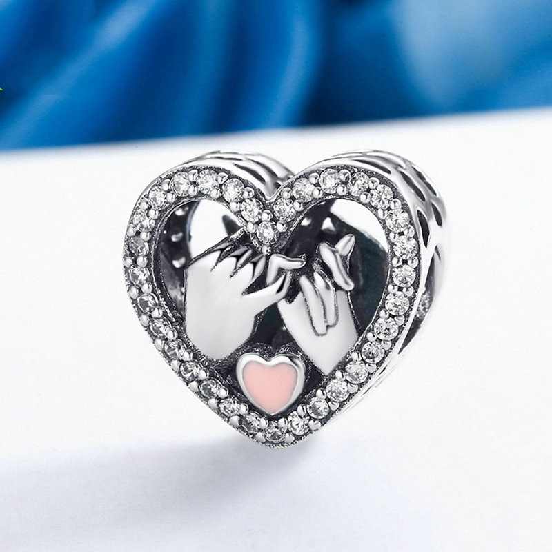 Jzora Covenant Love Finger Heart Sterling Silver Charm