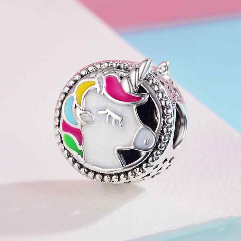 Jzora handmade Unicorn large hole loose sterling silver charms