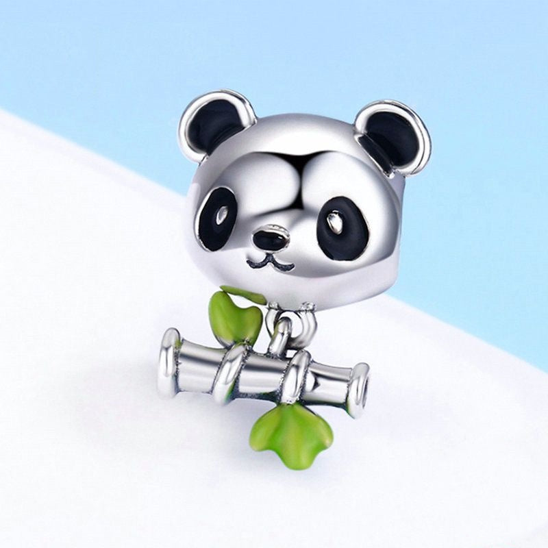 Jzora Cute Animal Bamboo Panda Sterling Silver Charm