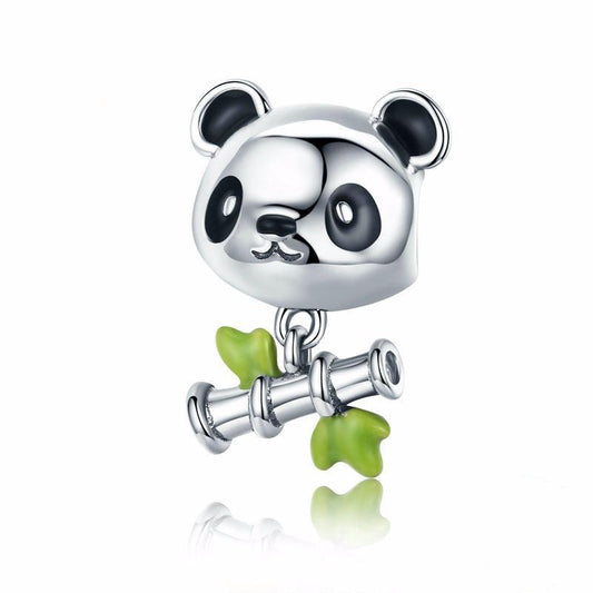 Jzora Cute Animal Bamboo Panda Sterling Silver Charm