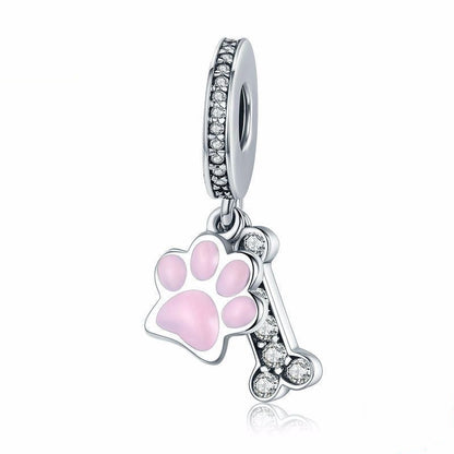 Jzora Animal Paw Print Bone Sterling Silver Charm