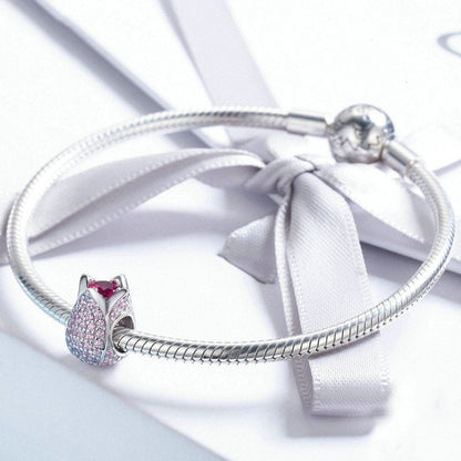 Jzora Classic Fashion Pink Tulip Sterling Silver Charm