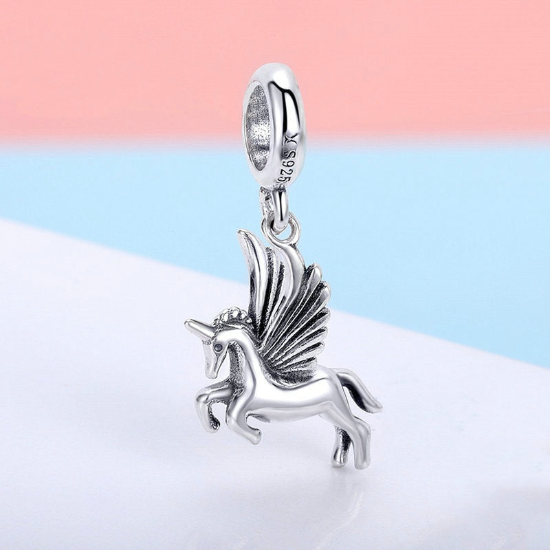 Jzora Simple Flying Unicorn Sterling Silver Charm