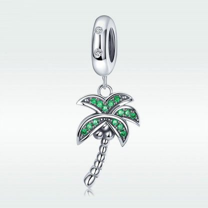 Jzora Tropical Plant Coconut Tree Sterling Silver Charm