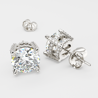 Jzora Classic 2ct round cut Sterling Silver Stud Earrings