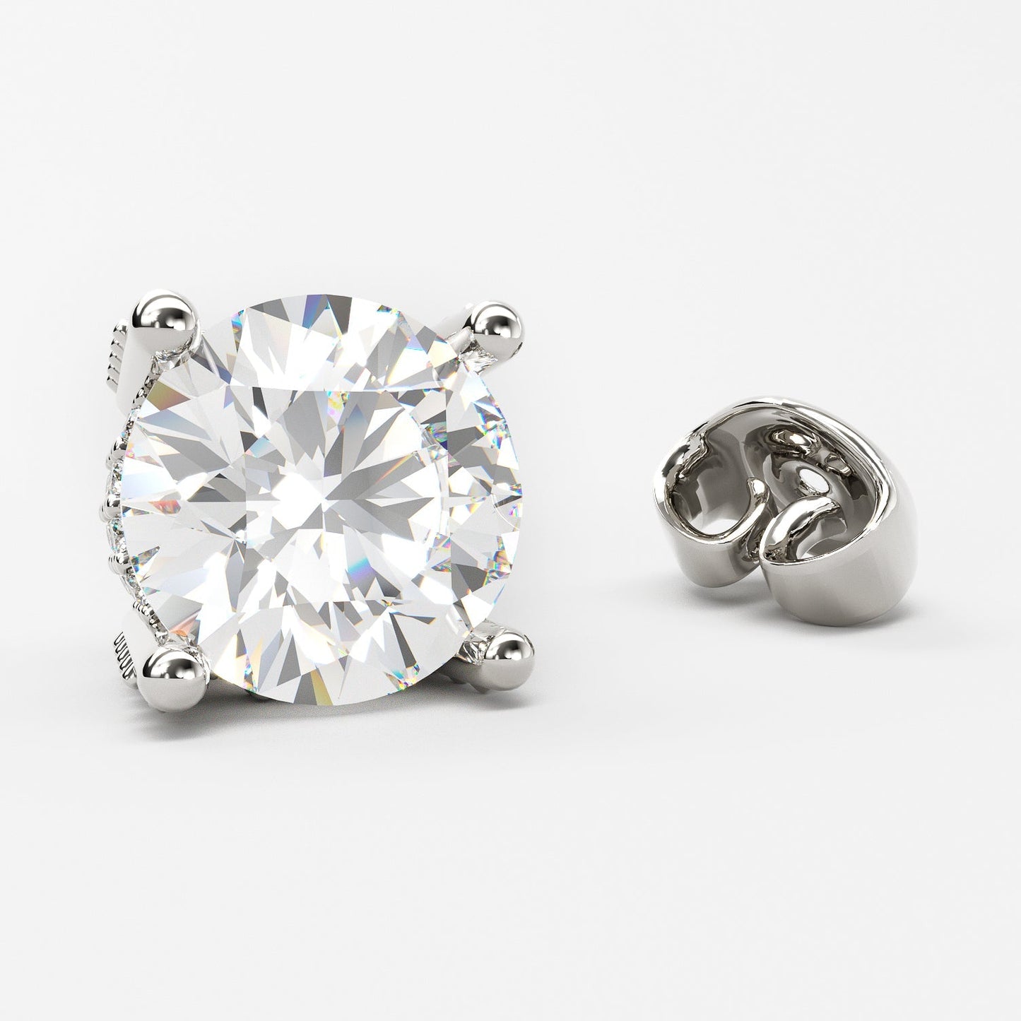Jzora Classic 2ct round cut Sterling Silver Stud Earrings