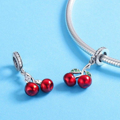 Jzora Fashion Classic Cherry Fruit Sterling Silver Charm