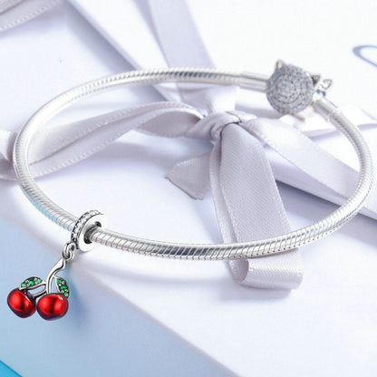 Jzora Fashion Classic Cherry Fruit Sterling Silver Charm