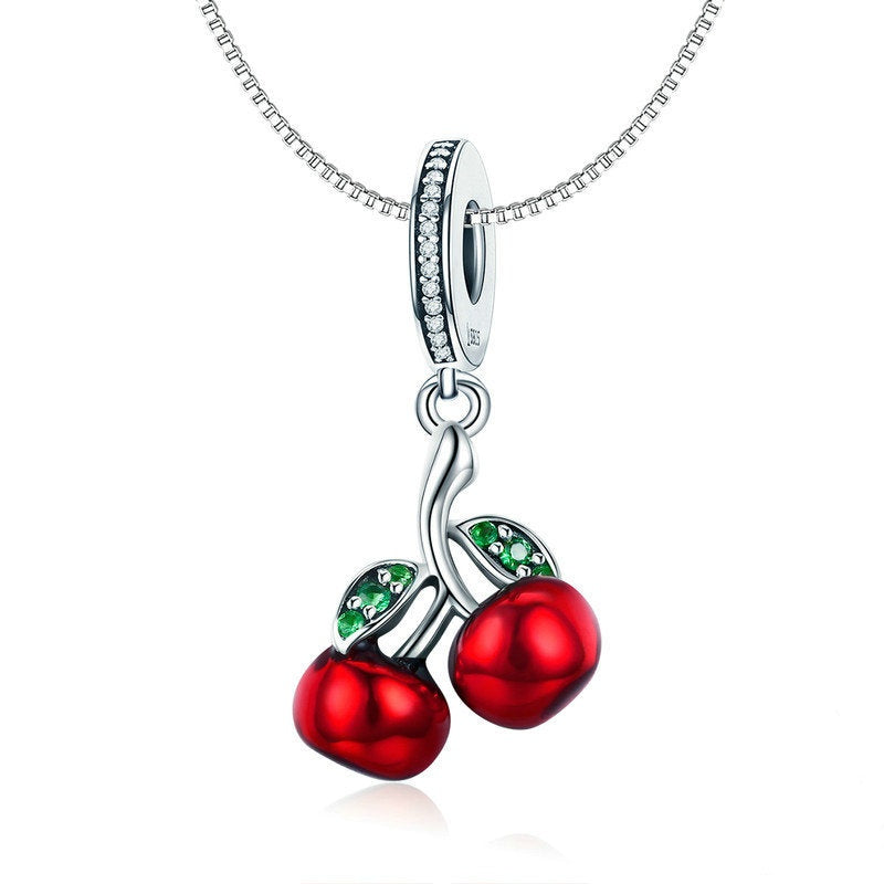 Jzora Fashion Classic Cherry Fruit Sterling Silver Charm