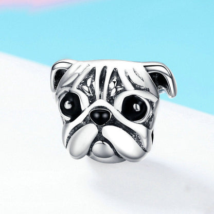 Jzora Cute Animal Pug Puppy Sterling Silver Charm