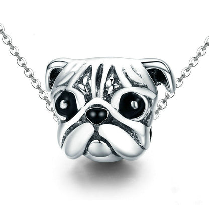 Jzora Cute Animal Pug Puppy Sterling Silver Charm