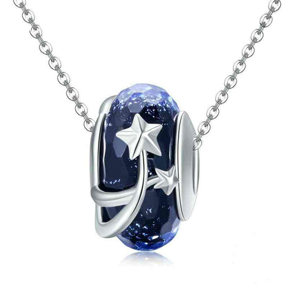 Jzora Late Autumn Night Sky Glazed Sterling Silver Charm