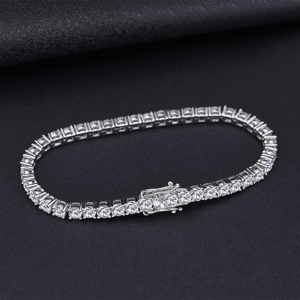 Jzora Vintage Round Cut Sterling Sliver Tennis Bracelet