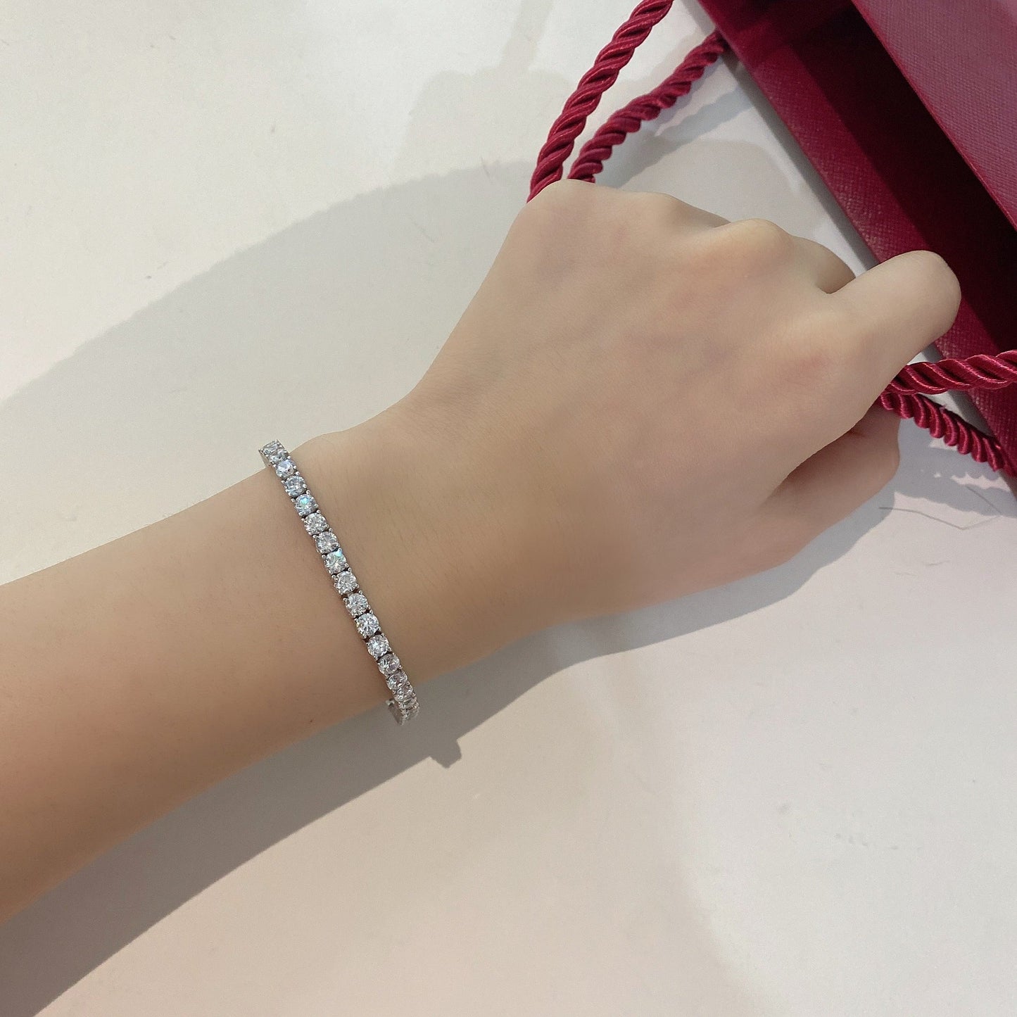 Jzora Vintage Round Cut Sterling Sliver Tennis Bracelet