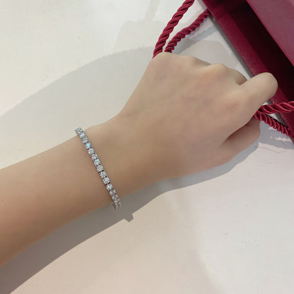 Jzora Vintage Round Cut Sterling Sliver Tennis Bracelet