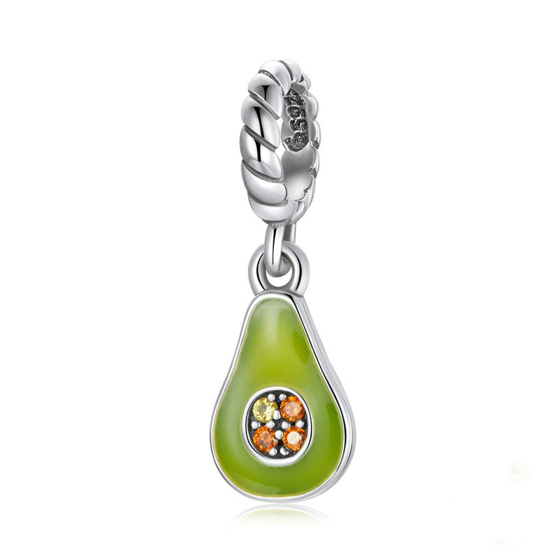 Jzora Trendy Fruit Avocado Sterling Silver Charm