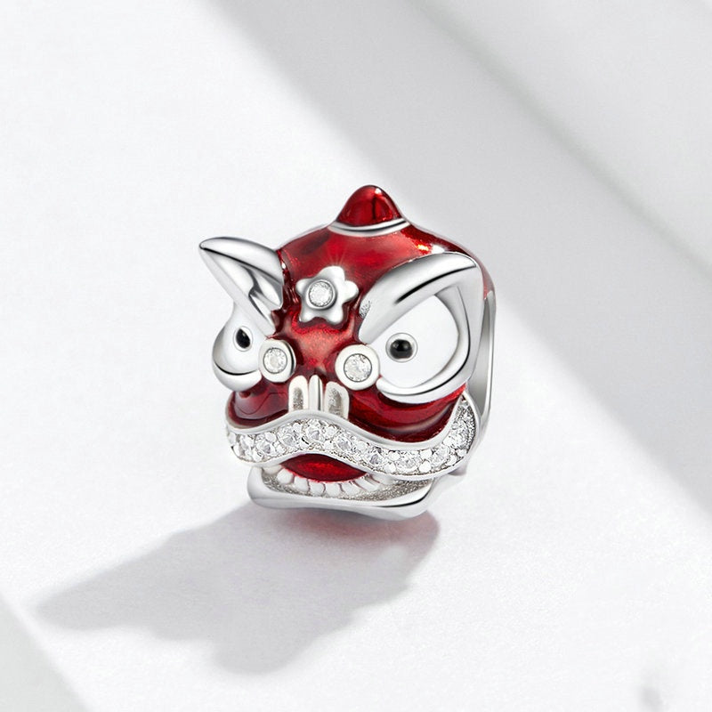 Jzora New Year Celebration Lion Dance Sterling Silver Charm