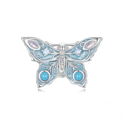 Jzora Classical Blue Butterfly Sterling Silver Charm