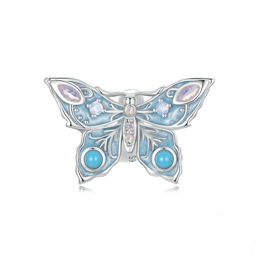 Jzora Classical Blue Butterfly Sterling Silver Charm