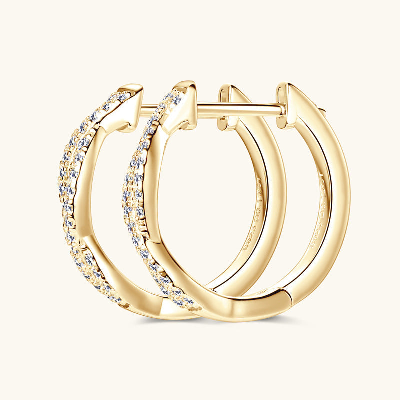Jzora handmade fashion twist full moissanite diamond sterling silver earrings