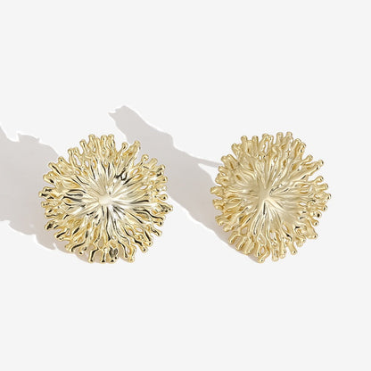 Jzora handmade sunflower fashion sterling silver earrings