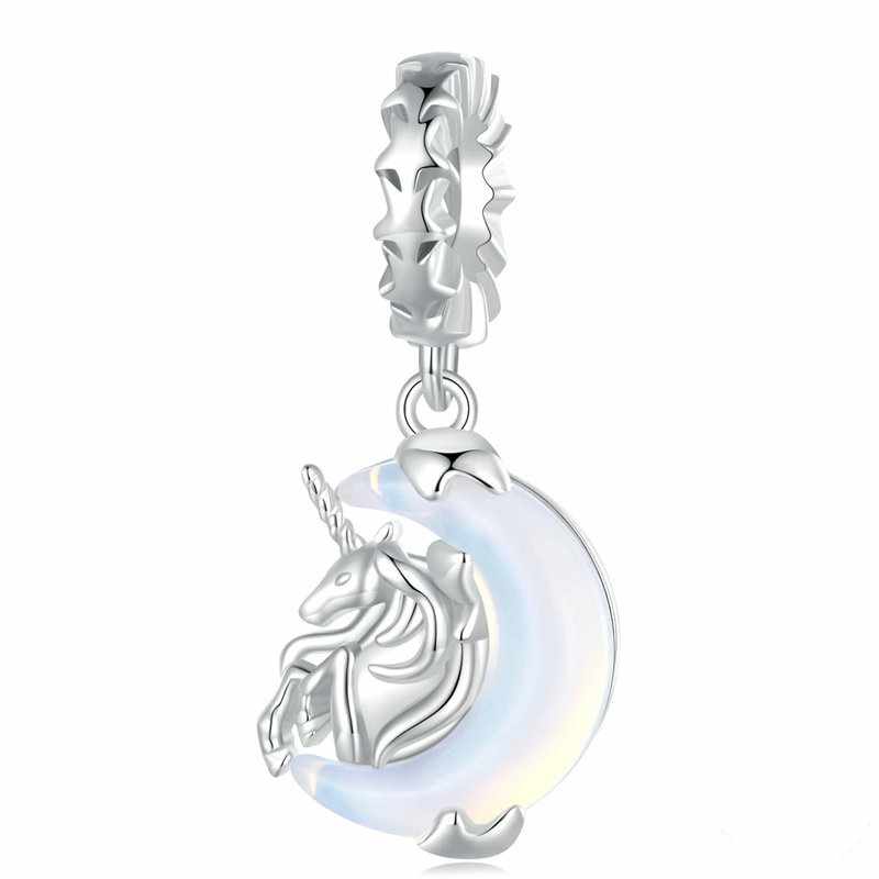 Jzora handmade Moon Unicorn sterling silver charms